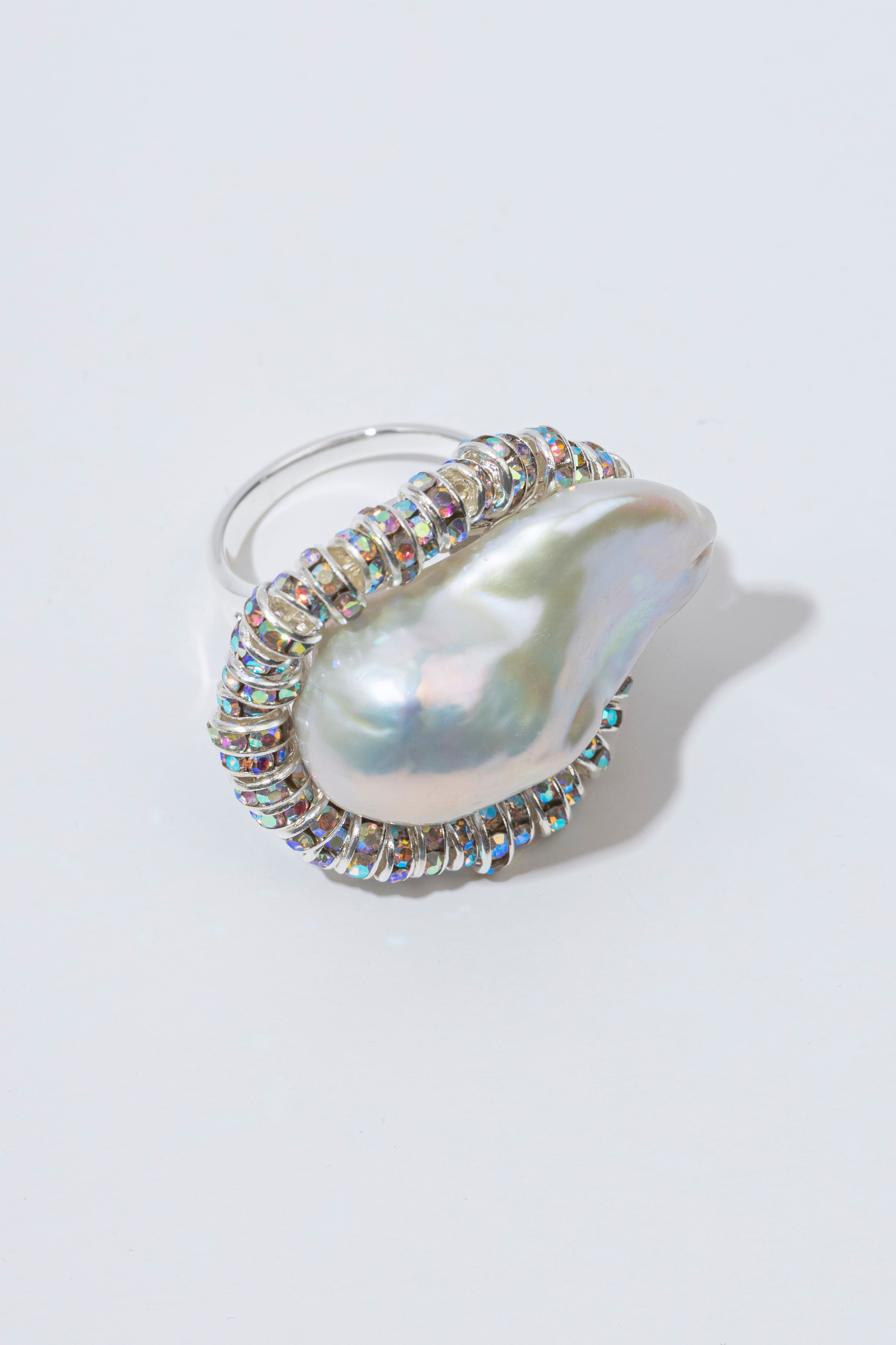 Baroque Diamond Ring Silver