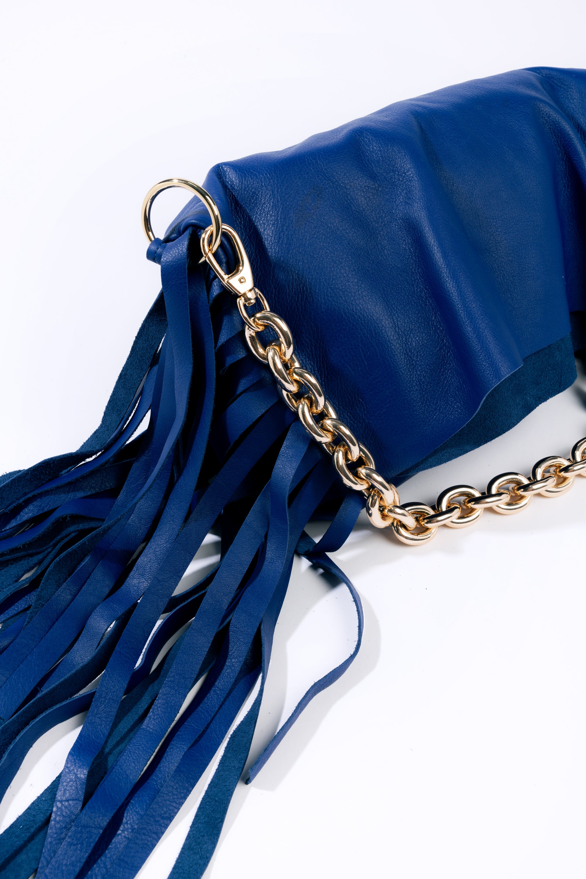 Dawn Leather Fringe Bag Klein Blue