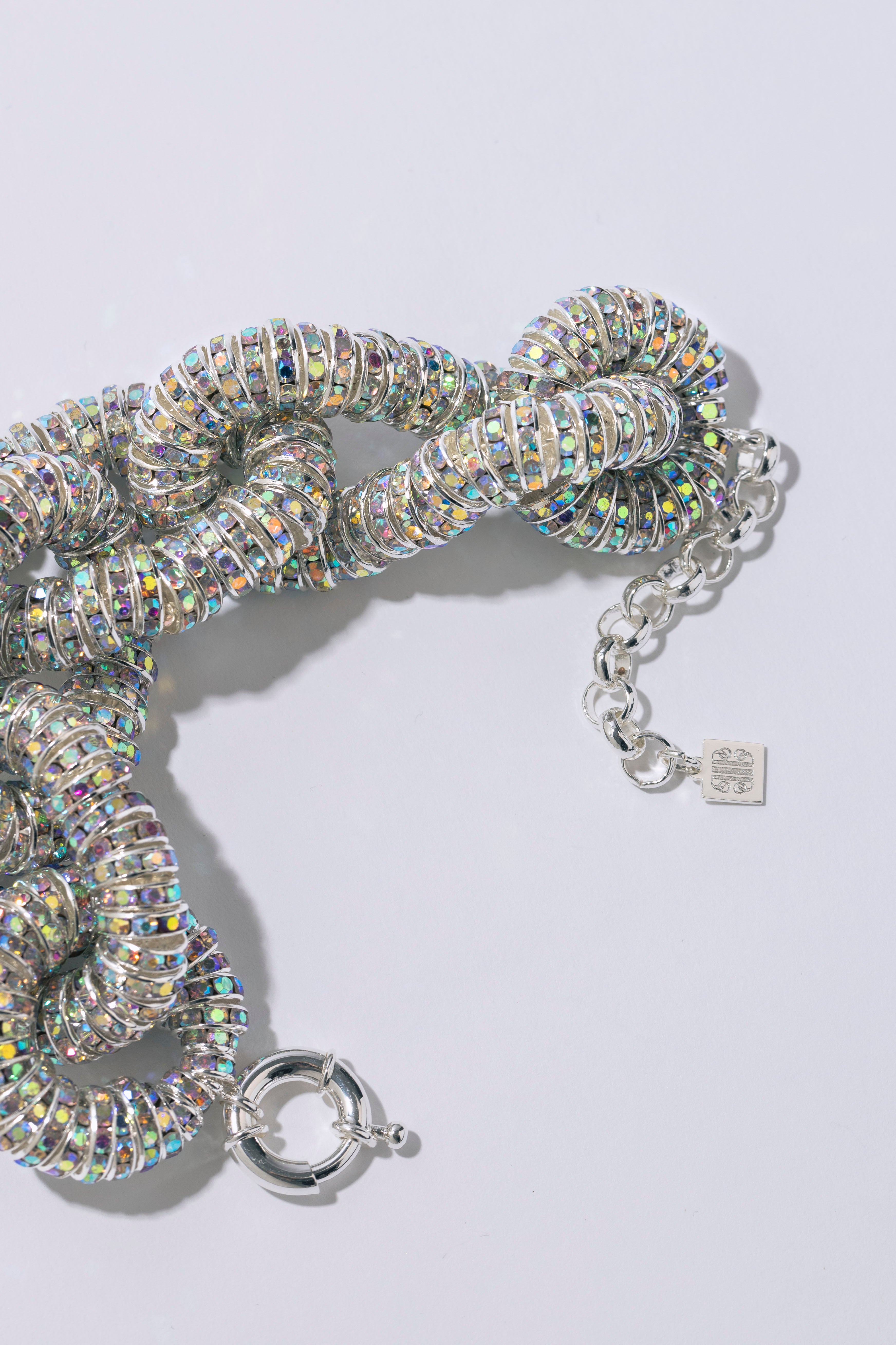 Diamond Tire Bracelet Silver