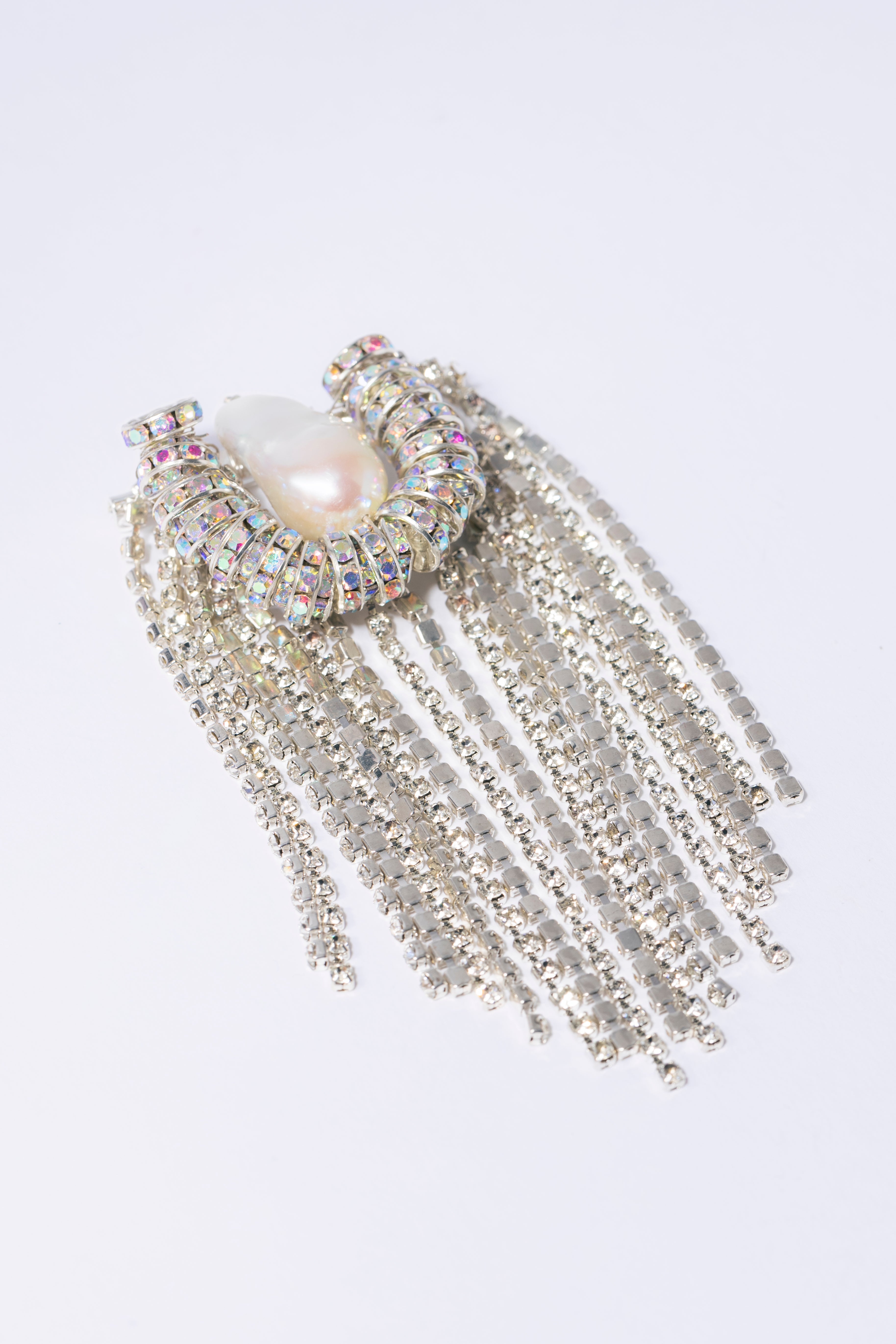 Octopus Fringe Brooch Silver
