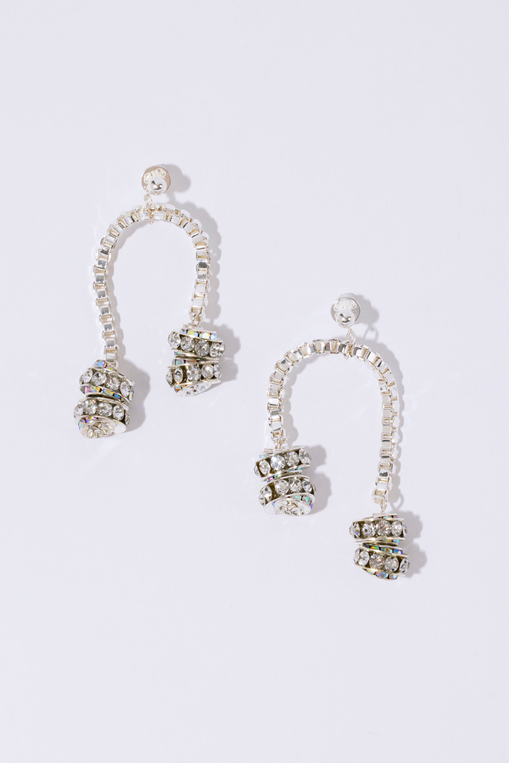 Paris Chained Earrings Silver