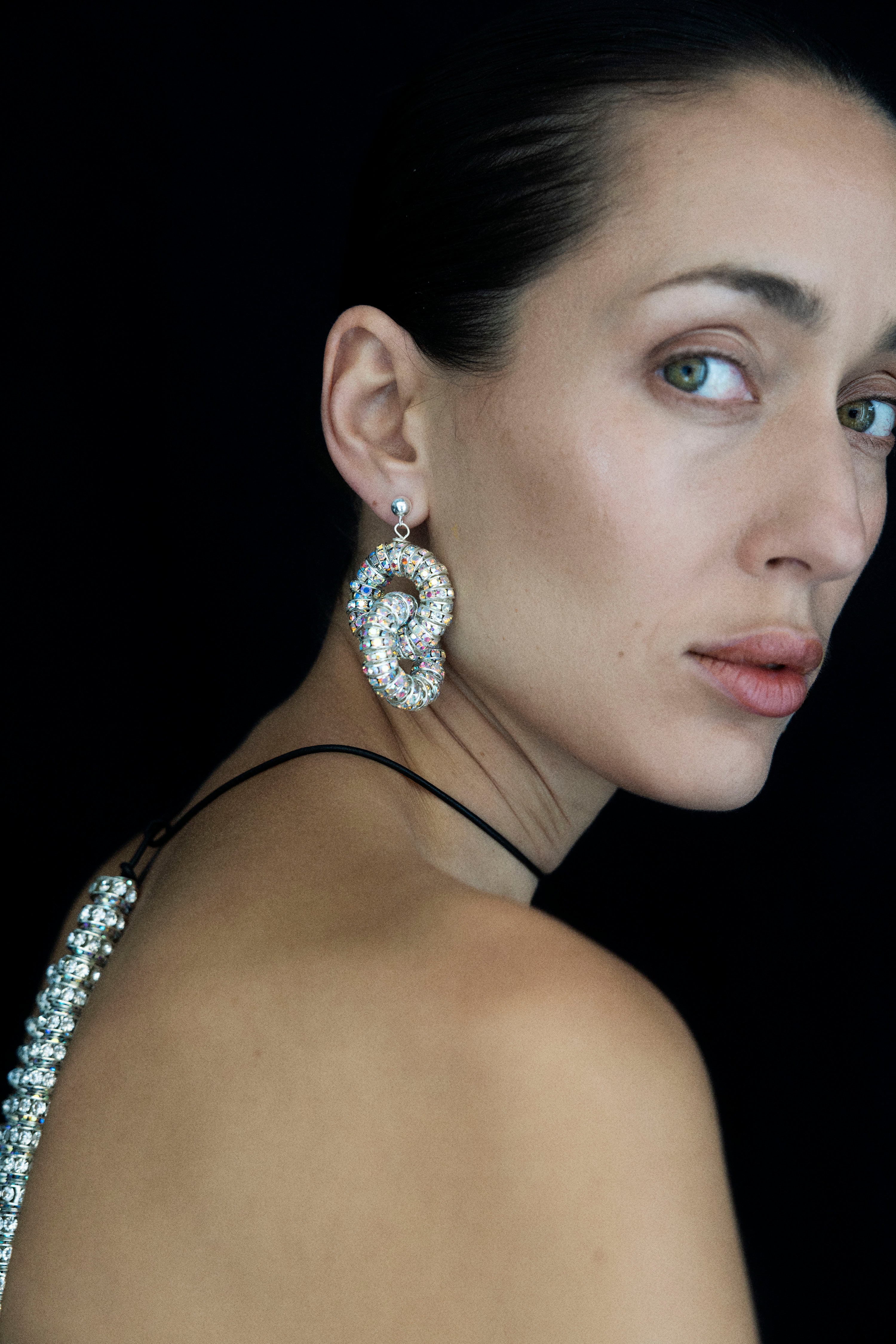 Diamond Tire Earrings Gold