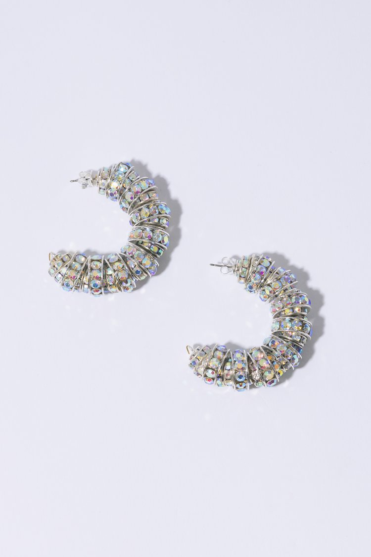 Fat Diamond Hoops