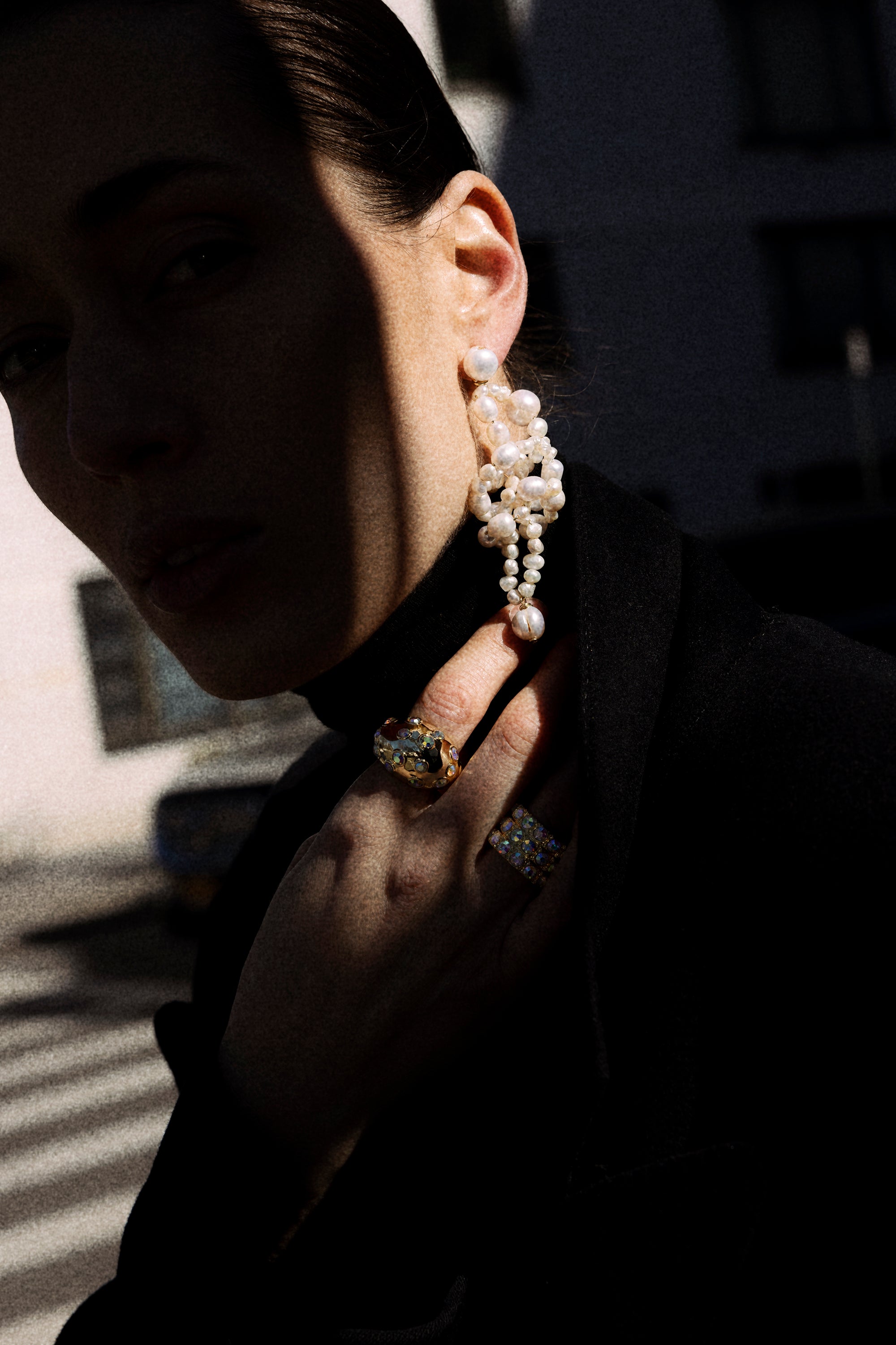 White Lotus Earrings Gold