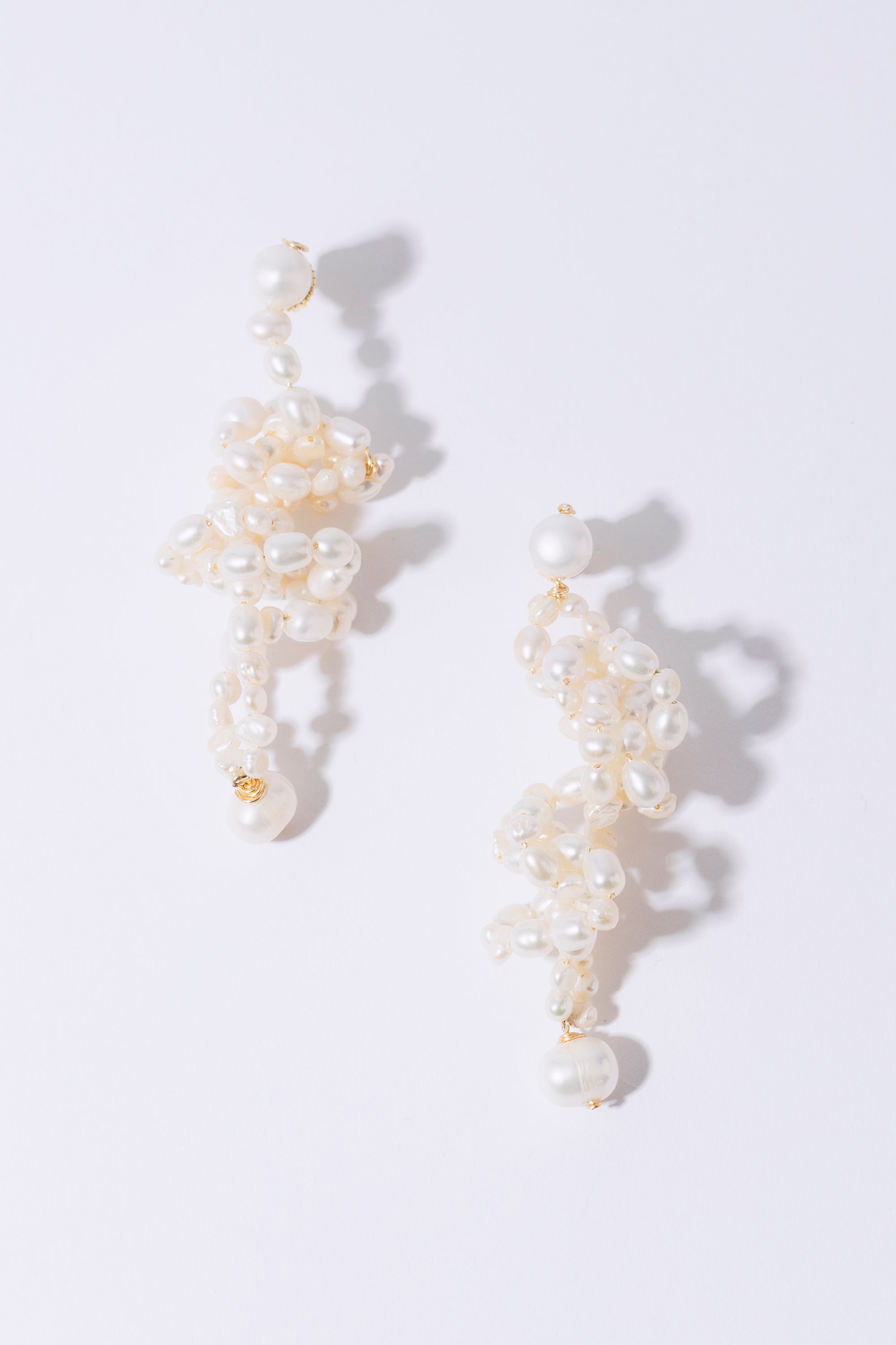White Lotus Earrings Gold