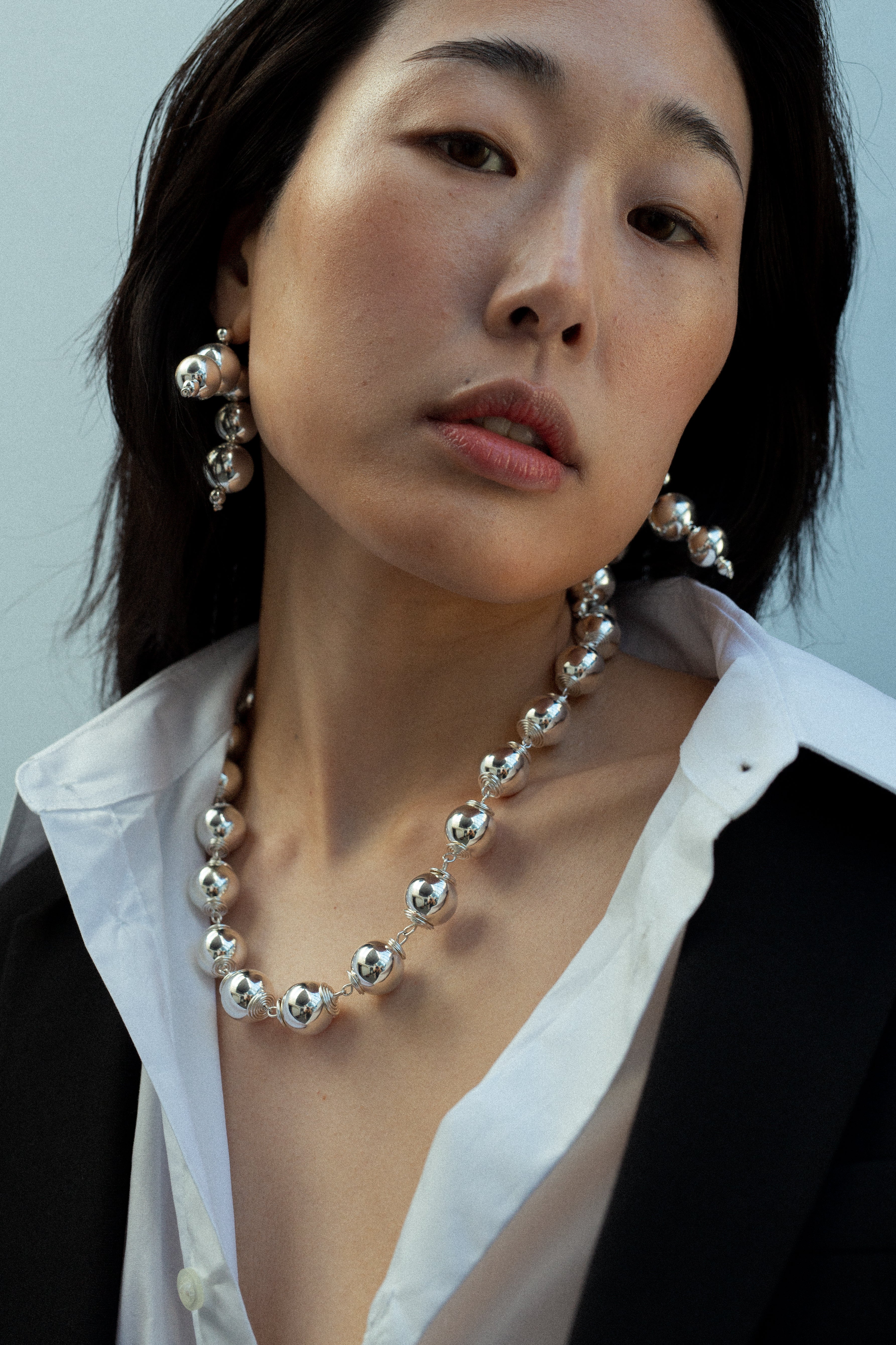 Sphere Necklace Silver