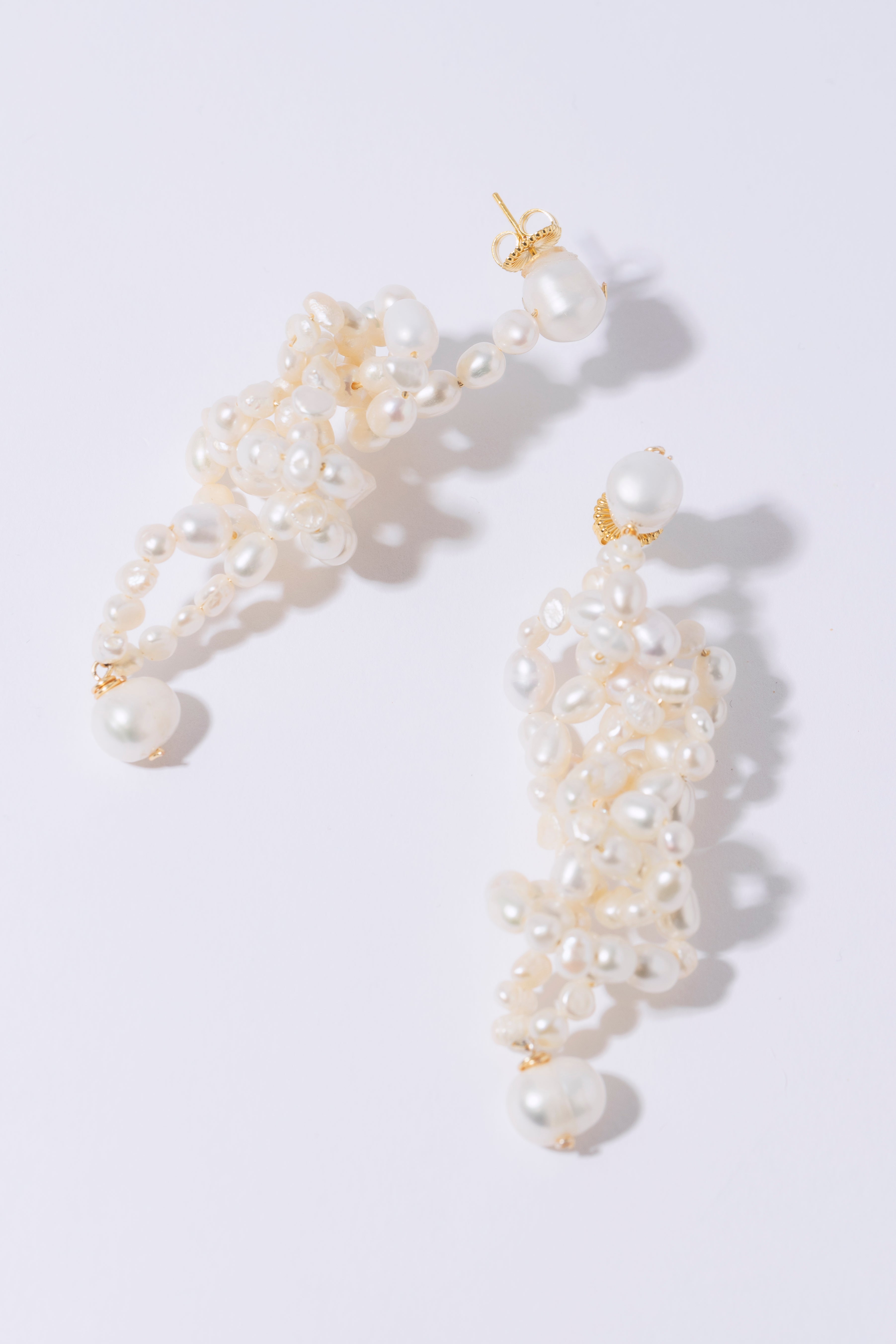 White Lotus Earrings Gold