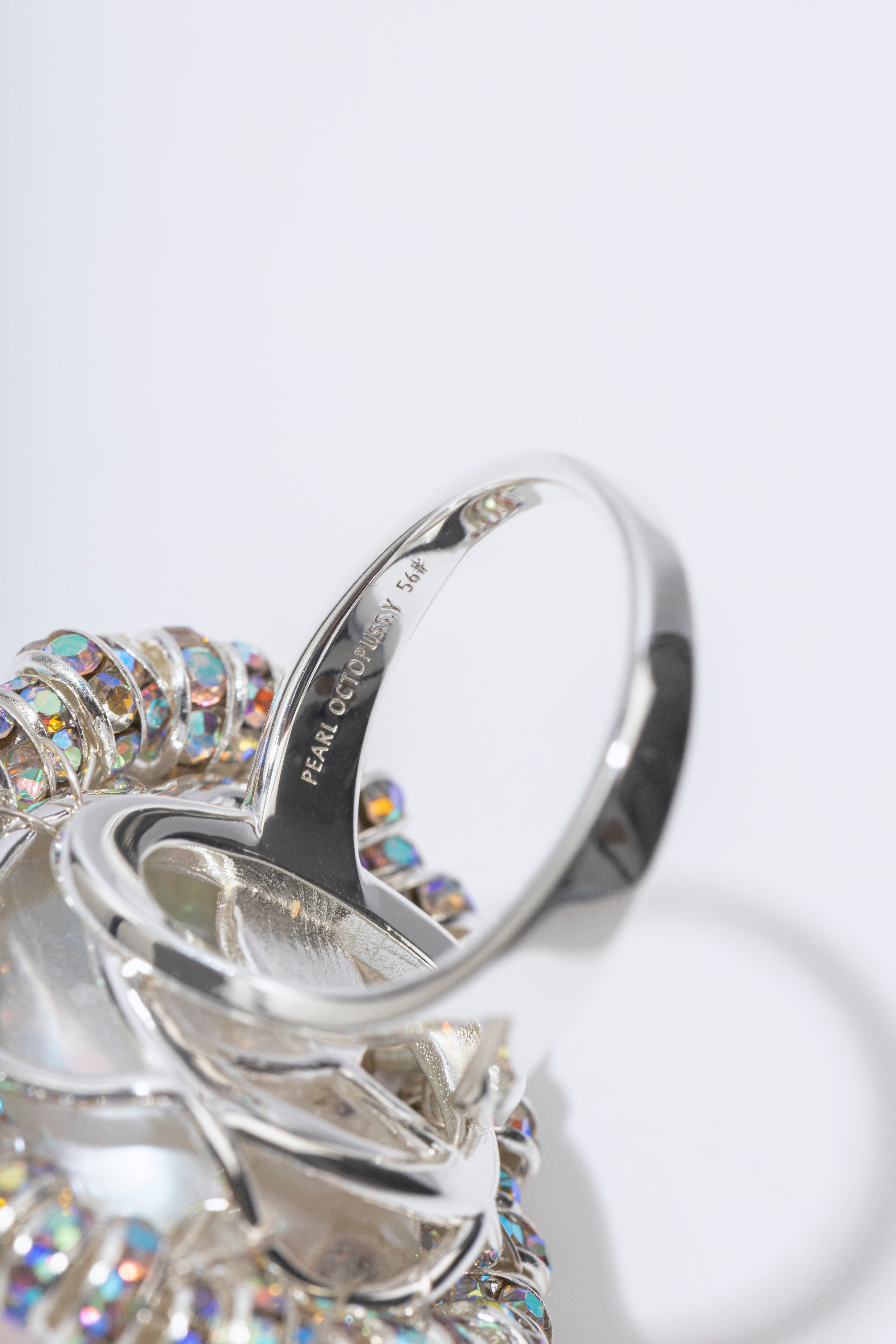 Baroque Diamond Ring Silver