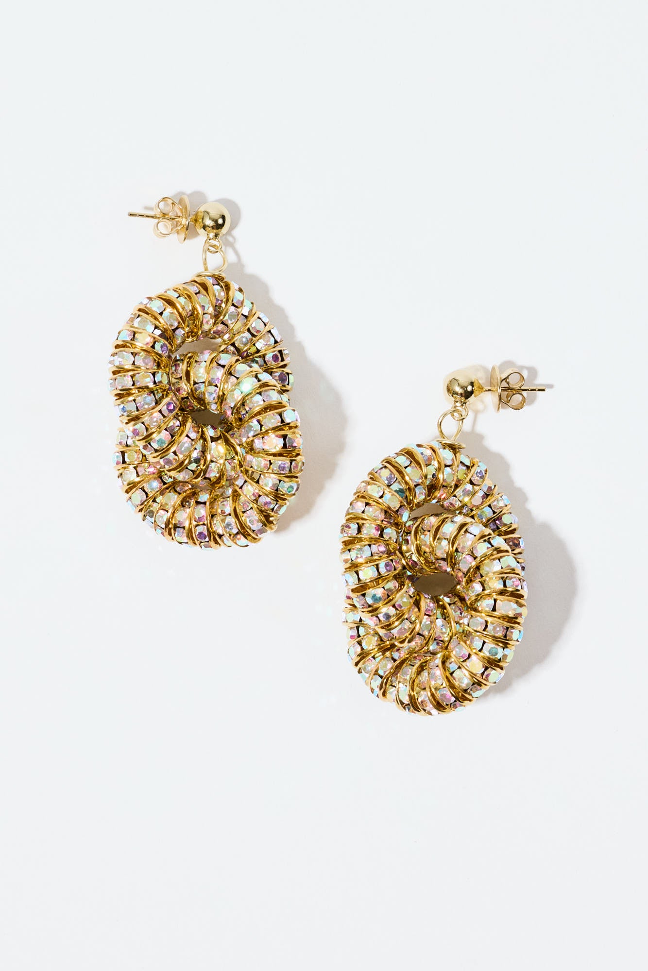 Diamond Tire Earrings Gold