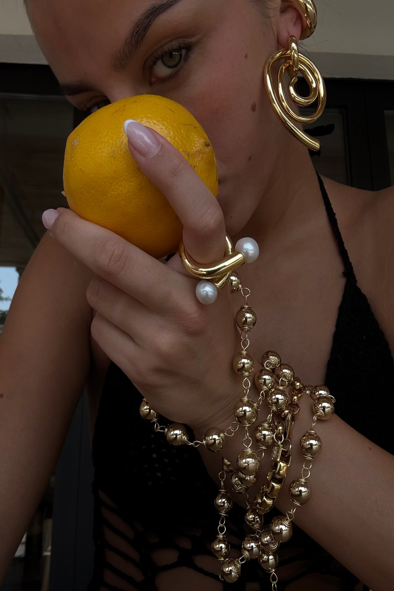 Tiny Sphere Necklace Gold