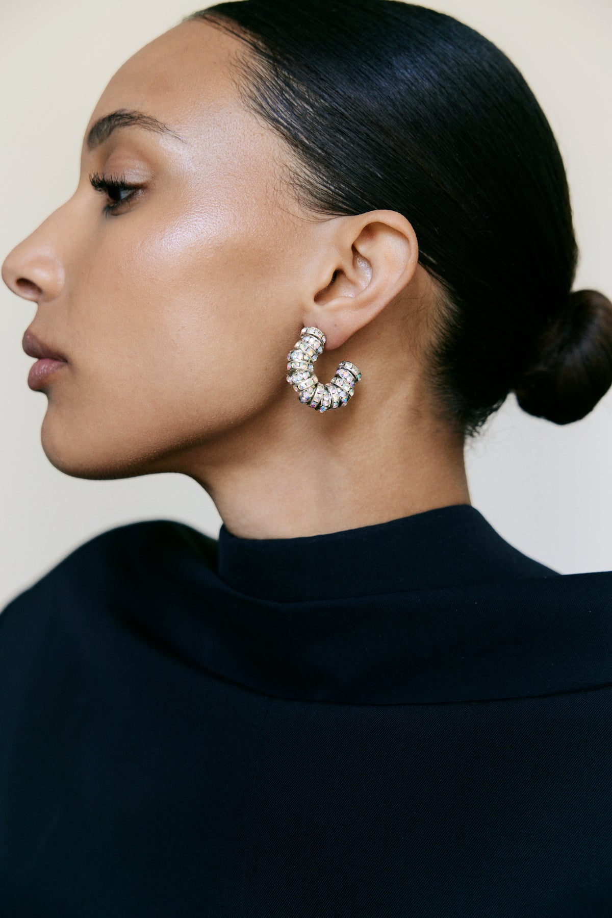 Mini Diamond Hoops Gold
