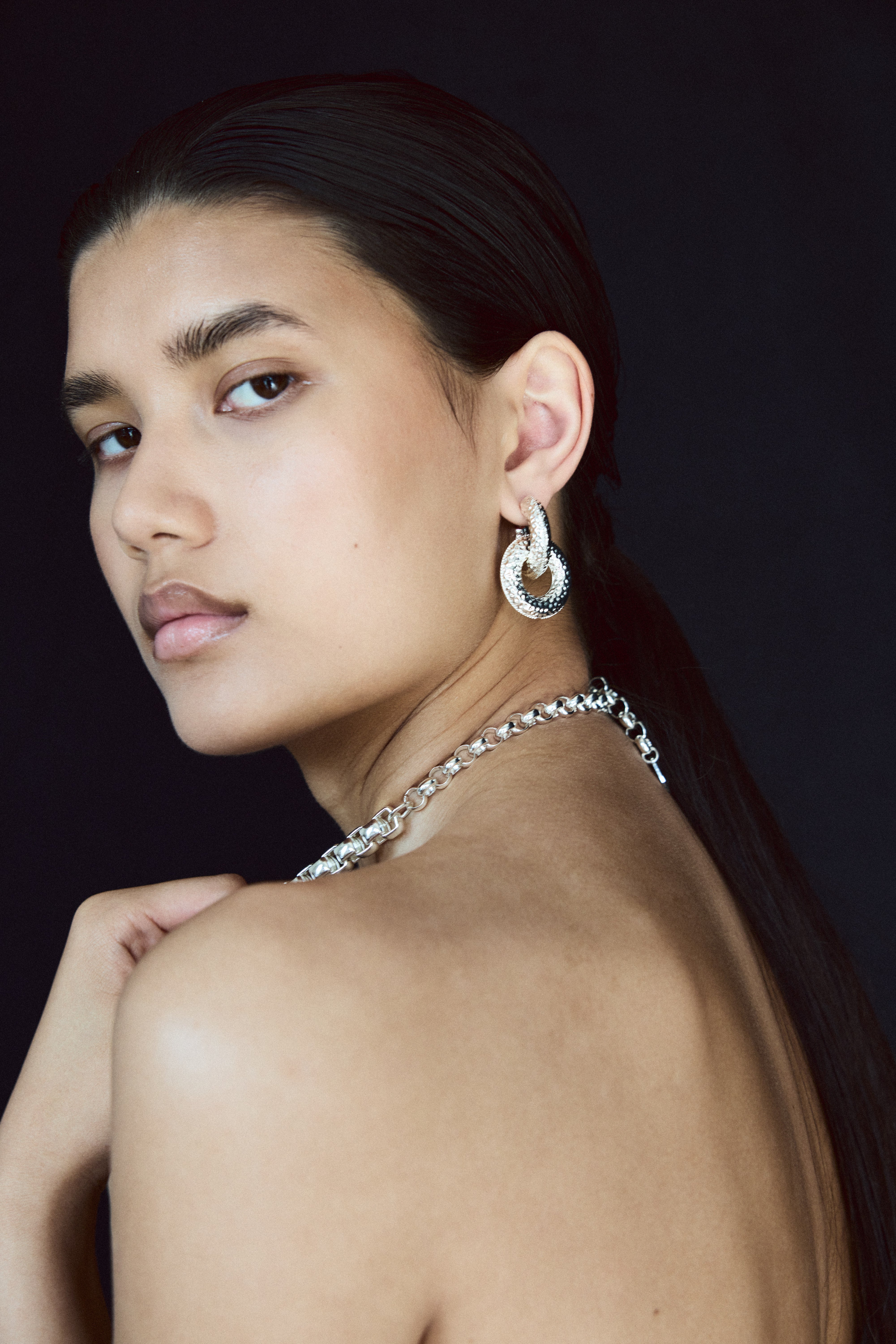 Big Box Chain Necklace Silver