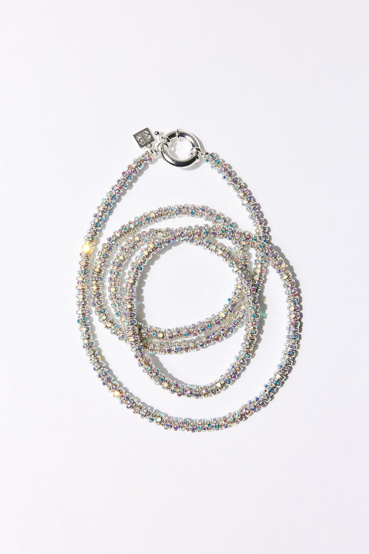 Skinny Diamond Necklace Silver (95cm)