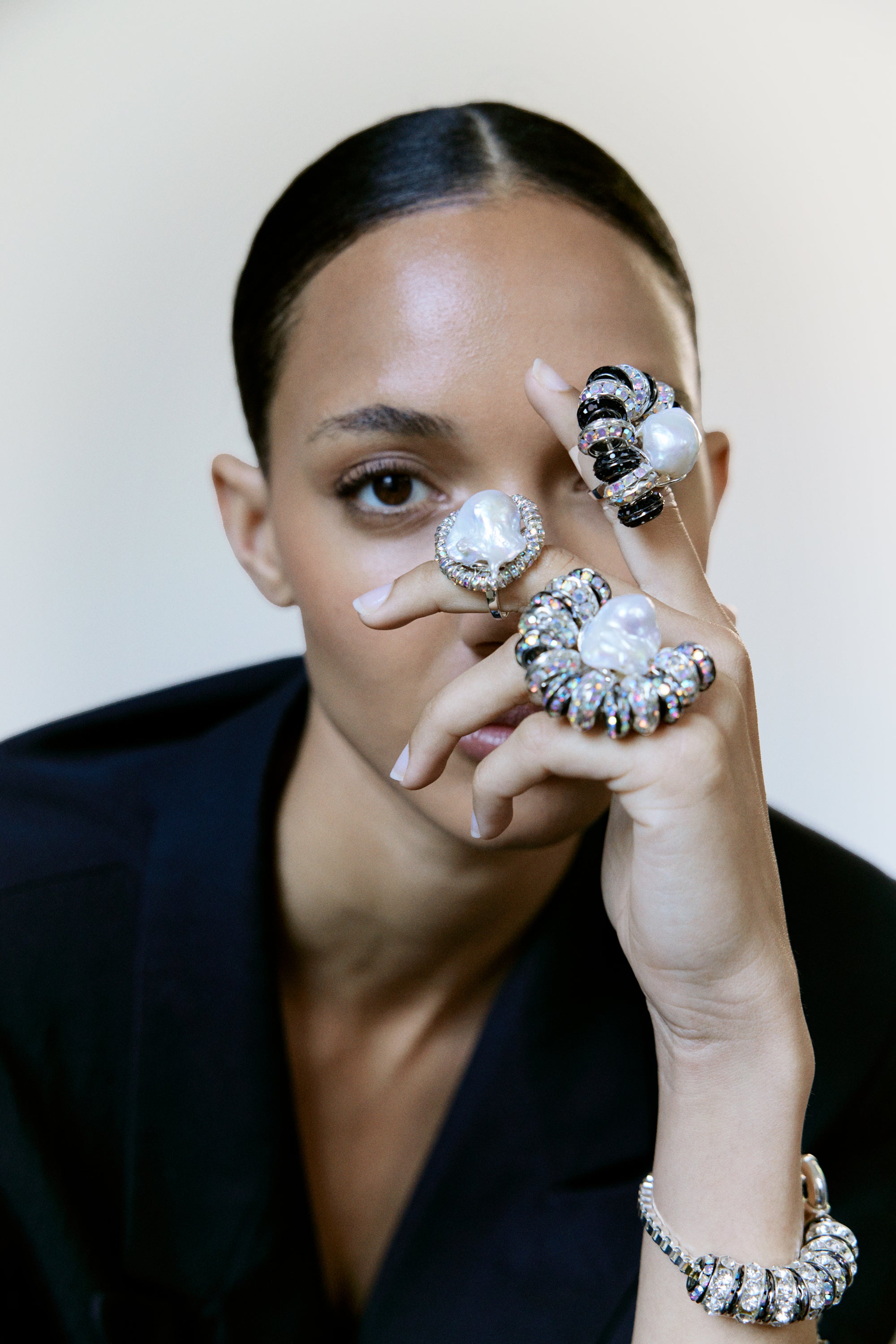 Scallop Ring Smoky Quartz