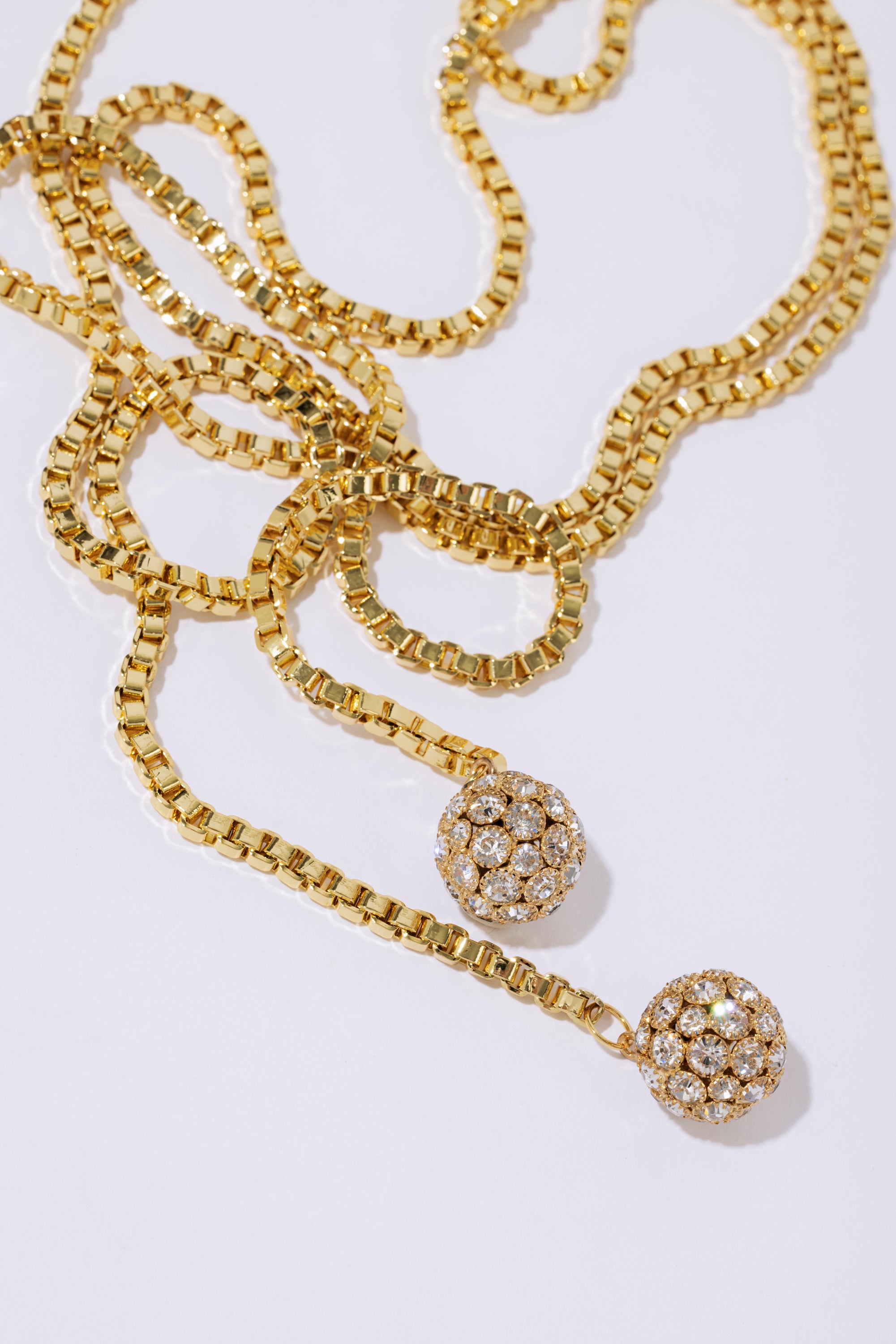 Crystal Sphere Tie Gold