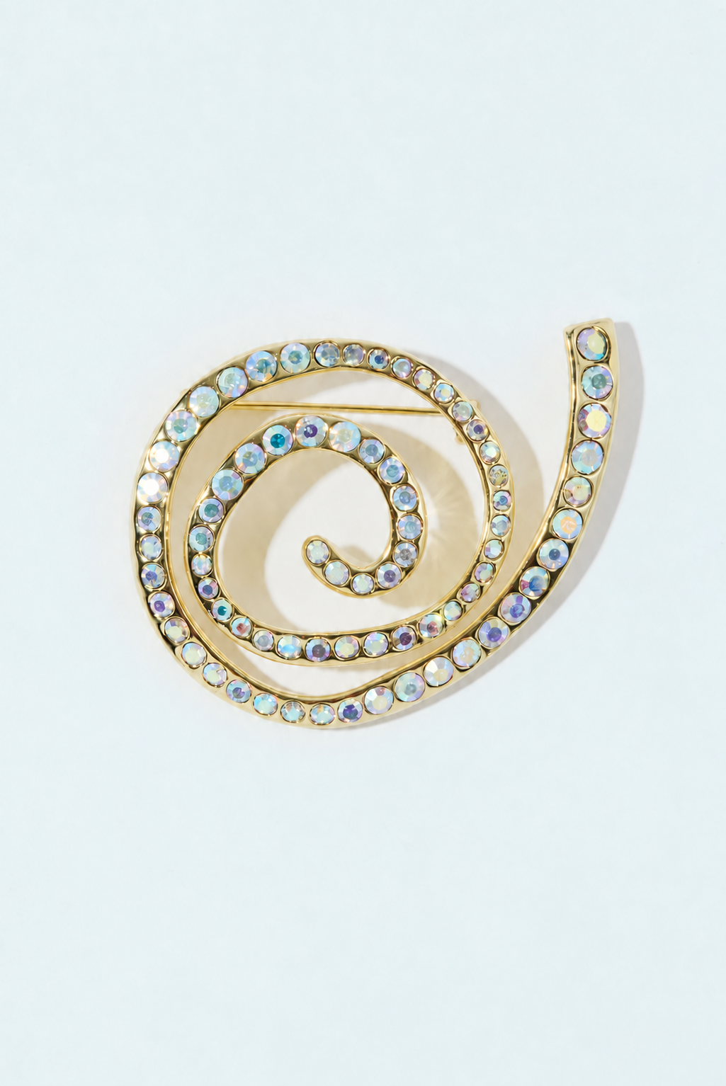Diamond Dahlia Brooch Gold