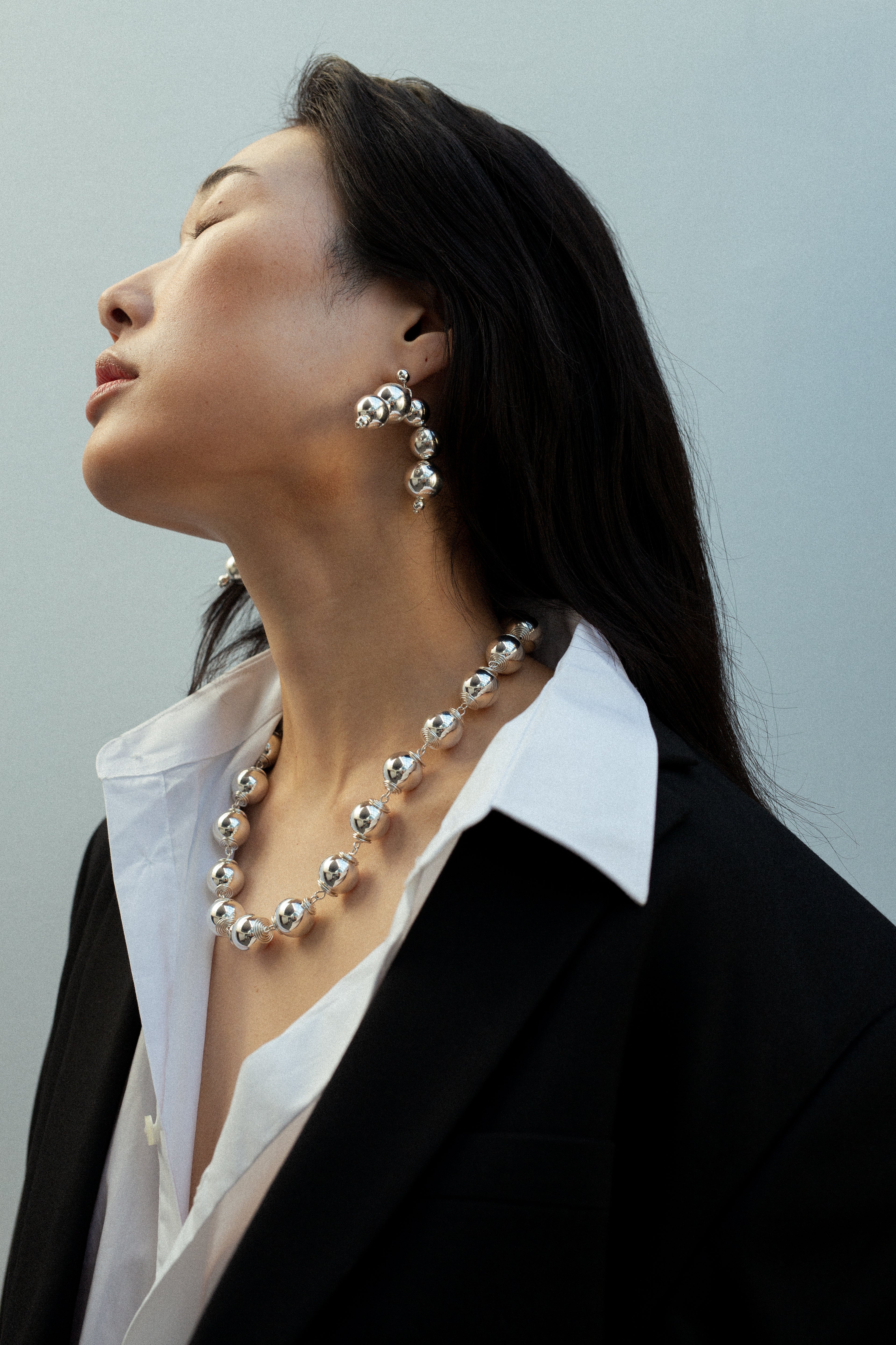 Sphere Necklace Silver